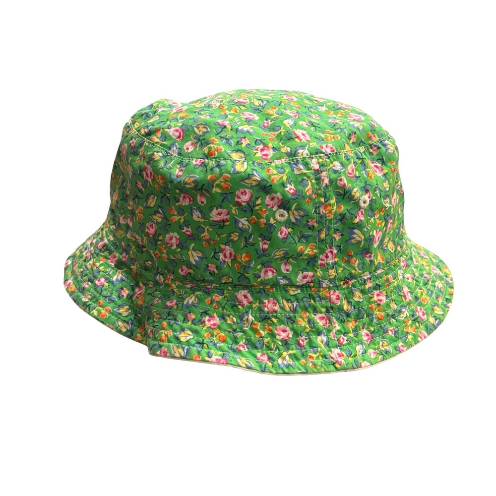 Polo Ralph Lauren Reversible Bucket Hat Green Floral Pony White Cotton Men OS - Picture 2 of 9